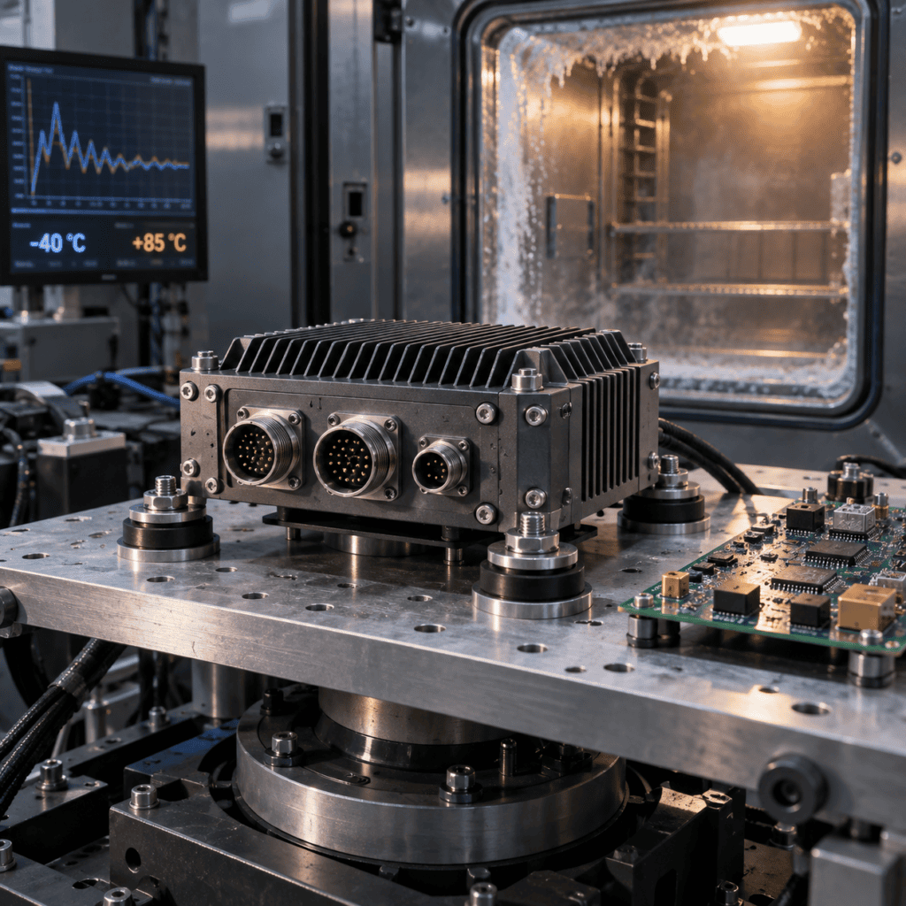 Rugged electronic module environmental and vibration testing